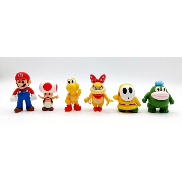 World of Nintendo Mixed Lot of 6 Super Mario Jakks Figures Spike, Shy Guy - Picture 1 of 2